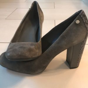 Calvin Klein gray suede 4” heels